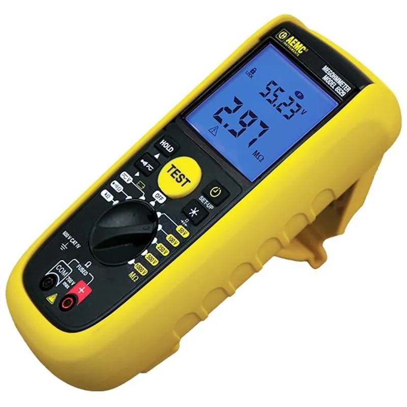 AEMC 6529 [2126.55] Digital Megohmmeter, 50V, 100V, 250V, 500V, 1000V, 420k-Ohm, V, Continuity, Alarm and Timer, PI/DAR