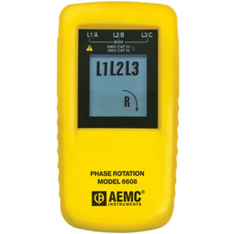 AEMC 6608 [2121.10] Line-Powered Phase Rotation Meter, 40 to 850VAC Operating Voltage