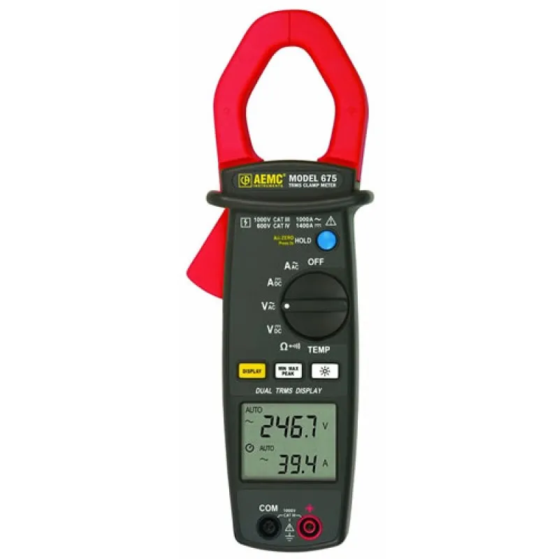 AEMC 675 [2117.50] 1000A AC, 1400V DC Dual Display Clamp-on Meter, 1.58" Jaw Size