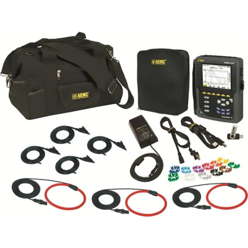 AEMC 8333 W/3 193-24BK [2136.11] PowerPad III 3-Phase Power Quality Analyzer 1-/3-Phase NW