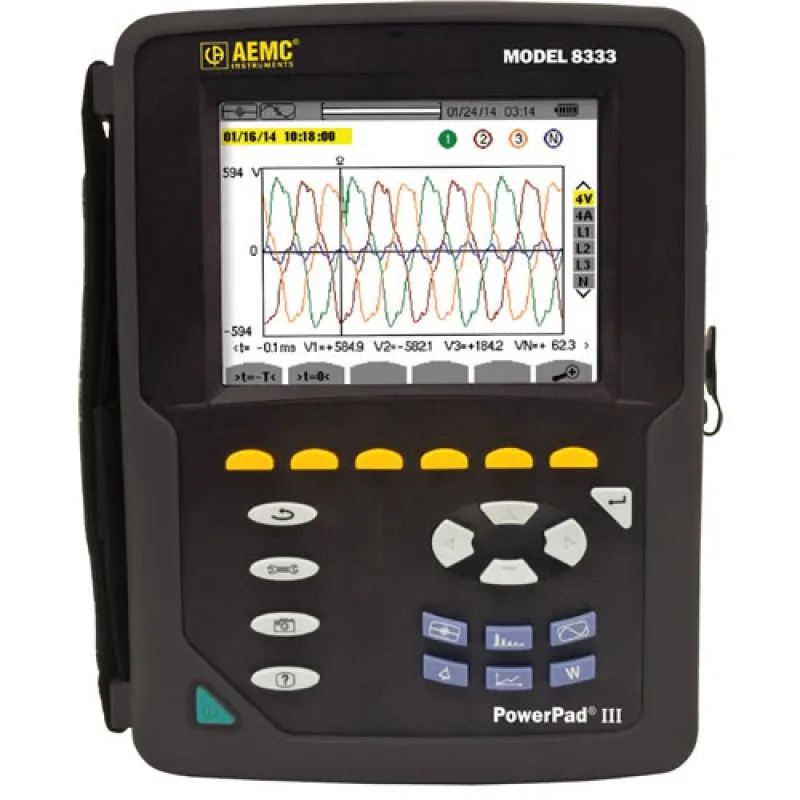 AEMC 8333 [2136.10] PowerPad III Three-Phase Power Quality Analyzer (No Probe)