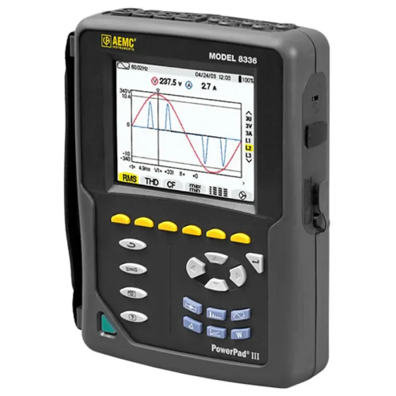 AEMC 8336 [2136.30] PowerPad III Three-Phase Power Quality Analyzer (No Probe)