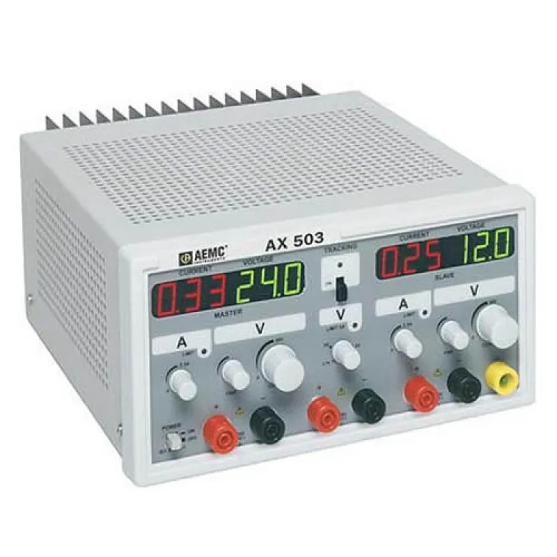 AEMC AX503 [2130.07] DC Power Supply, Triple Output, Two 0-2.5A, 0-30V DC, 2.7-5.5V DC