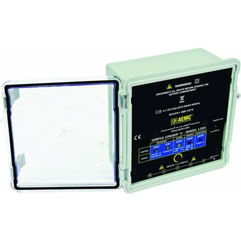 AEMC L264 [2126.23] Simple Logger II (4-Channel, TRMS, Bluetooth, 600VAC/DC, DataView Software)