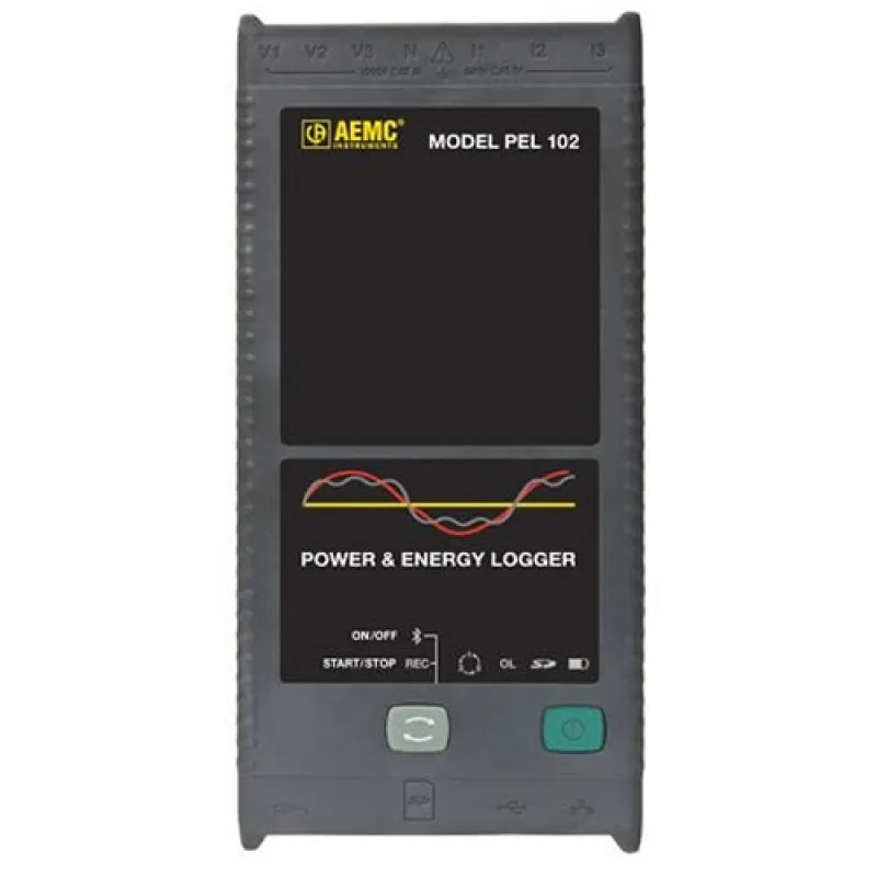 AEMC PEL 102 [2137.51] Single/Three-Phase Power & Energy Logger  (no LCD, w/3 MA193-10-BK sensors)