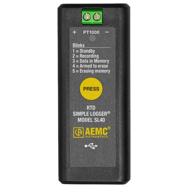 AEMC SL40 [2156.40] Simple Logger Data Logger, -148 to 1022°F (-70C to 550°C), RTD