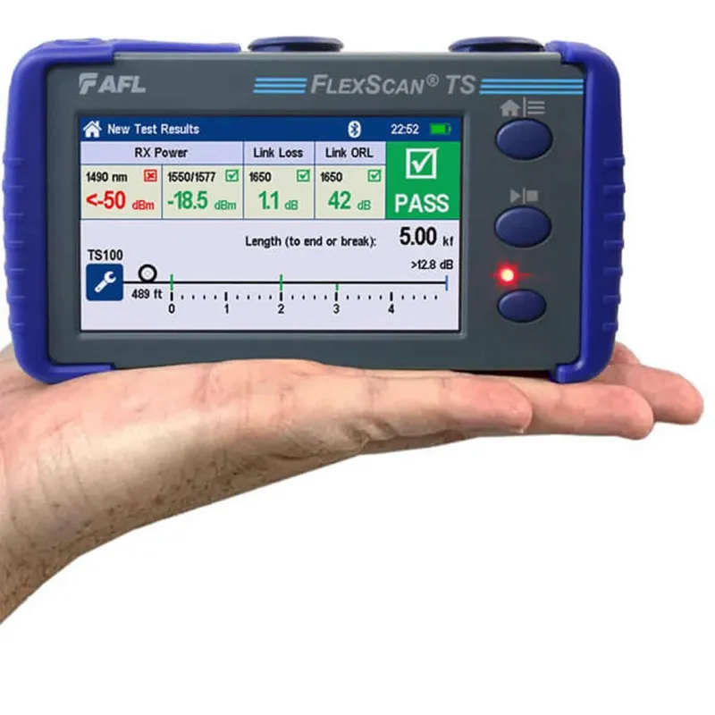 AFL TS100 [TS100-75-BAS-P2] 1625 PON Troubleshooter with 1650 nm Blocking Filter, Dual-Wave PON OPM, Basic Kit