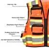 AdirPro ADI716ORG ANSI 107 Class 2 Safety Vest, Orange
