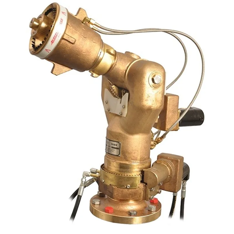 Akron Brass Gemini [3476] Hydraulic Monitor - Brass 4" Flange x 2.5" NH Outlet Monitor Only