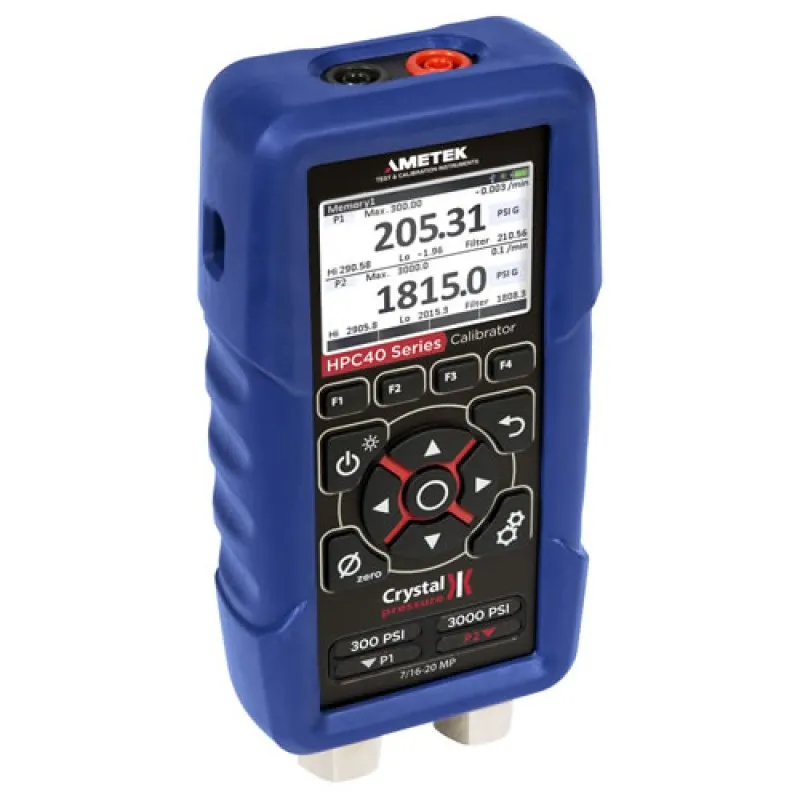 Ametek Crystal HPC40 [HPC42-30PSI-10KPSI] Dual Sensor Pressure Calibrator, 1/4 NPT male, 0 to 30 psi and 0 to 10000 Psi