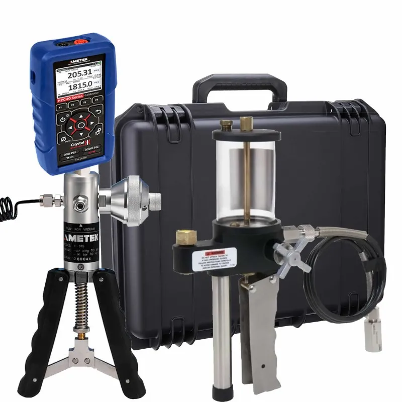Ametek Crystal HPC40 [HPC41-30PSI-HOX-W] Single Sensor Pressure Calibrator w/Pump System H (Oil/Pneumatic)-27 inHg to 580 psi/-0.91 to 40 bar/0 to 5000 psi/350 bar, 1/4 NPT Male, 30 PSI & Waterproof Case