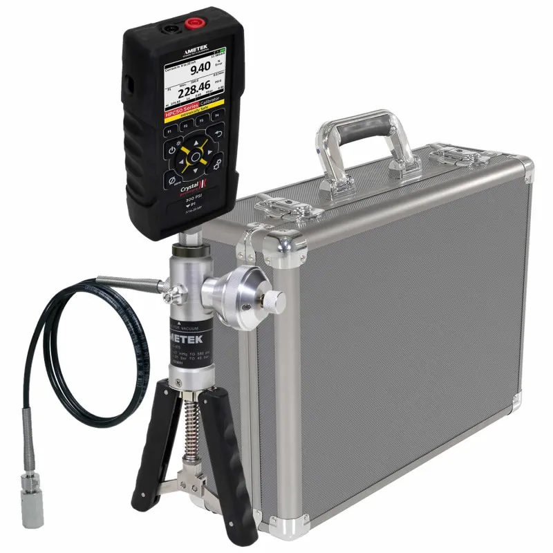 Ametek Crystal HPC50 [HPC51-15PSI-BARO-AHX] Intrinsically Safe, Single Sensor Handheld Pressure Calibrator w/Barometric Module & Pump System A (Pneumatic) 0 to 580 psi/40 bar, 1/4 NPT Male, 15 psi & Aluminum Case