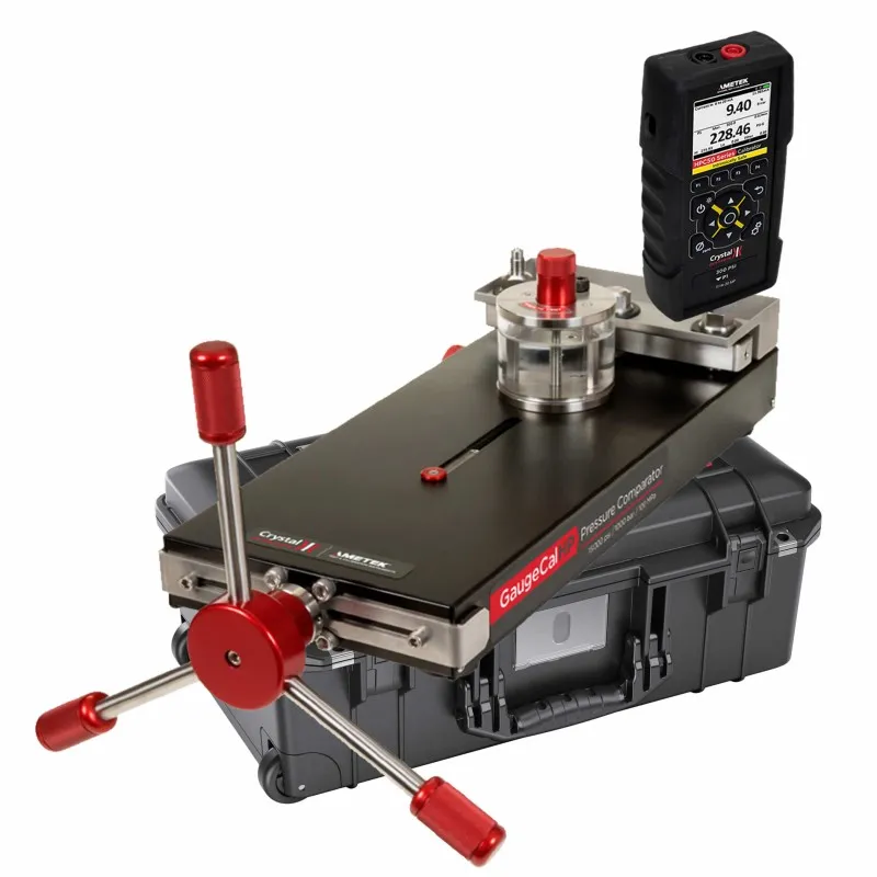 Ametek Crystal HPC50 [HPC51-15PSI-GOX] Intrinsically Safe, Single Sensor Handheld Pressure Calibrator w/Pump System G (Oil) 0 to 15 000 psi/1000 bar, 1/4 NPT Male, 15 psi & Waterproof Case