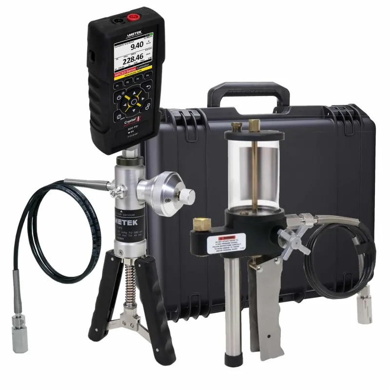 Ametek Crystal HPC50 [HPC51-15PSI-HOX-W] Intrinsically Safe, Single Sensor Handheld Pressure Calibrator w/Pump System H (Oil/Pneumatic) -0.91 to 350 bar, 1/4 NPT Male, 15 psi & Waterproof Case
