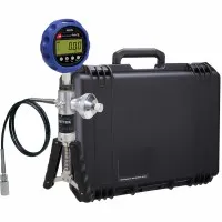 Ametek Crystal M1 [M1-1KPSI-BXX-W] Digital Pressure Gauge, 1/4" NPT male, 0 to 1,000 PSI w/ Pump System B (Pneumatic) -0.85 to 2 Bar & Waterproof Case