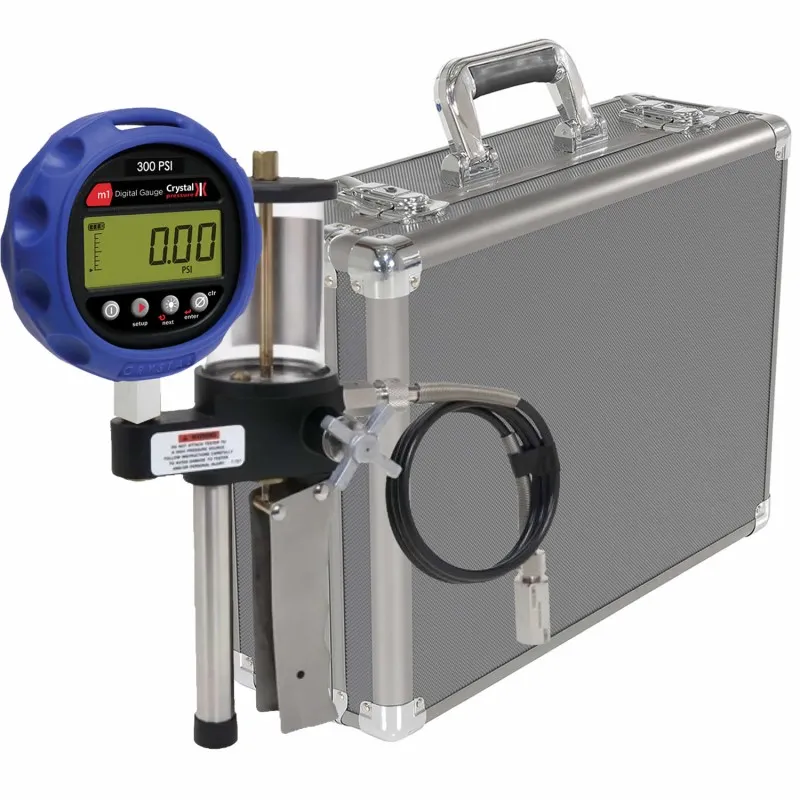 Ametek Crystal M1 [M1-1KPSI-CHX-E] Digital Pressure Gauge, 1/4" NPT Male, 0 to 1,000 PSI w/ Pump System C (Oil) 0 to 5000 psi/350 bar, No Liquid (Drained) & Aluminum Case