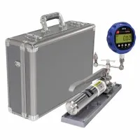 Ametek Crystal M1 [M1-1KPSI-FWV-E] Digital Pressure Gauge, 1/4" NPT Male, 0 to 1,000 PSI w/ Pump System F (Water) 0 to 15000 psi/1000 bar, No Liquid (Drained) & Aluminum Case