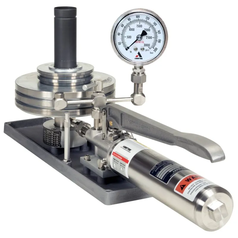 Ametek PK II [PK2-30-SS-1A/C] Pneumatic Deadweight Tester, 1 to 30 psi (1 psi increments) w/±0.015% Of Reading; Standard or Local Gravity With Calibration Report