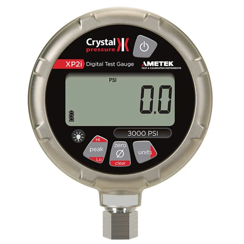 Ametek Crystal XP2i [15PSIXP2I] Digital Pressure Gauge,  0.1% Accuracy, 1/4NPT Male, Bottom, 15 PSI Gauge