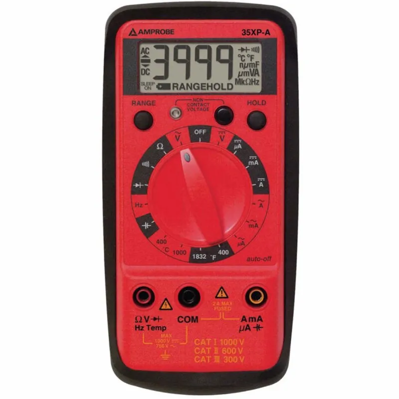 Amprobe 35XP-A [2727849] Compact Digital Multimeter, 600VAC/600VDC w/ Temperature and Voltect NCV Detector