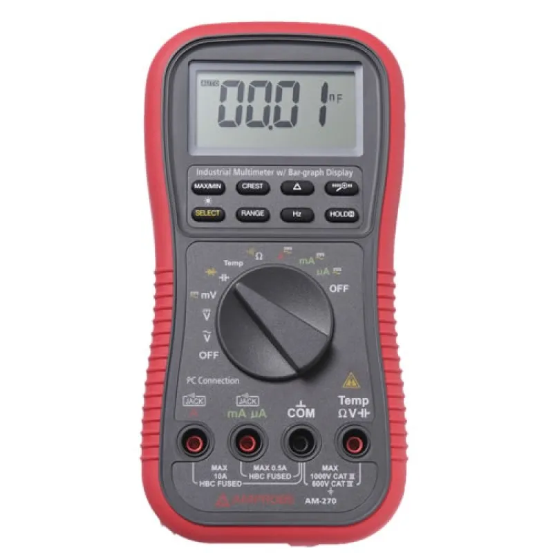 Amprobe AM-270 True-Rms Industrial Multimeter with Temperature