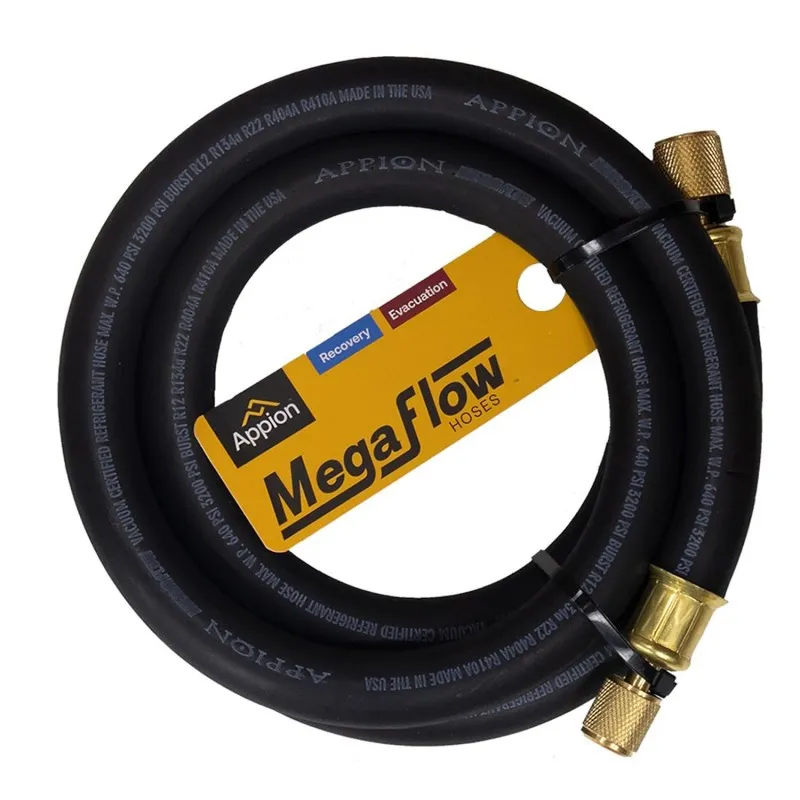 Appion MegaFlow [MH120006EAK] 1/2" Dia. Hose, 6-foot, 3/8"FL to 1/4"FL, Black
