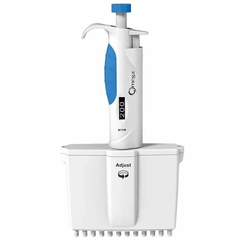 Argos Technologies 24501-22 Omega 12 Channel Mechanical Adjustable-Volume Pipette, 0.5 to 10 µL, 1/EA