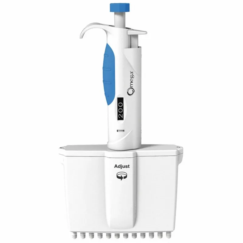 Argos Technologies 24501-24 Omega 12 Channel Mechanical Adjustable-Volume Pipette, 30 to 300 µL; 1/EA