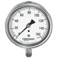 Ashcroft 1009 [251009] Analog Pressure Gauge, 2.5in Dial Size
