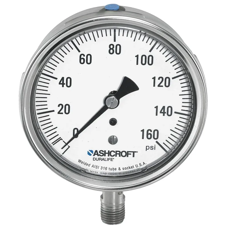 Ashcroft 1009 [251009] Analog Pressure Gauge, 2.5in Dial Size
