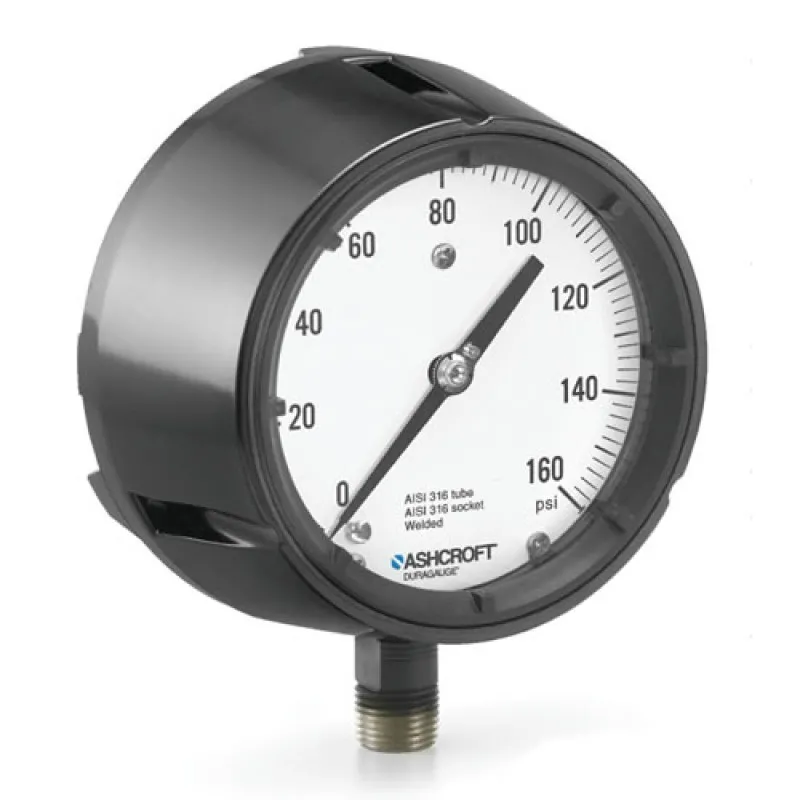 Ashcroft 1279R Duragauge Pressure Gauge w/316 Stainless tube / 1018 Steel Socket