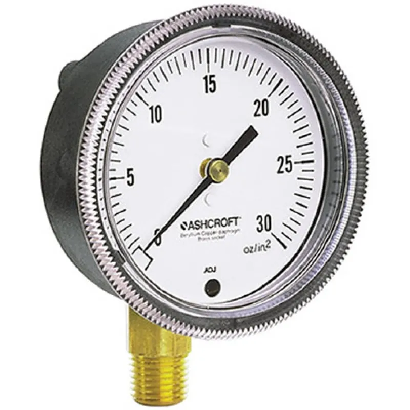Ashcroft 1490 [351490] Analog Low Pressure Gauge 3.5 Inch Dial Size