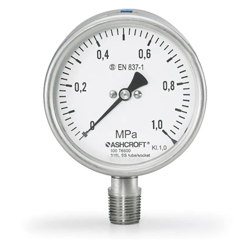 Ashcroft T6500 [10T6500] Analog Pressure Gauge, 100mm Dial Size