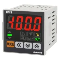 Autonics TC Series [TC4S-24R] Temperature Controller, 1/16 DIN (48x48 mm), Terminal Block, Single Display, 4 Digit, PID Control, Relay and SSR Output, Alarm 1 Output + Alarm 2 Output , 100-240 VAC