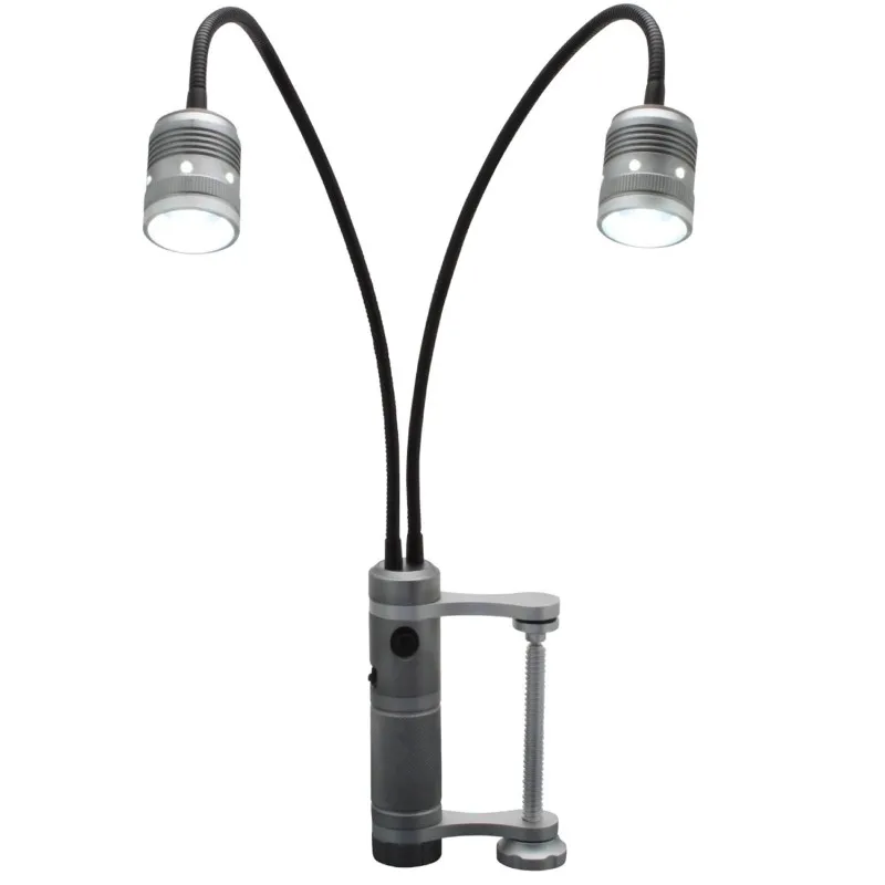 Aven Tools 26537 Dual Gooseneck LED Task Light With Magnetic Base And 4" Table Clamp
