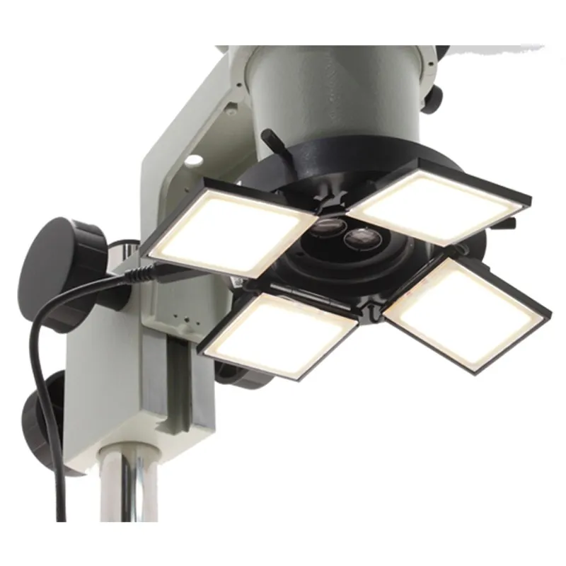 Aven Tools SPZ-50 [26800B-223-SPZ] Stereo Zoom Binocular Microscope with OLED Ring Light and Pole Stand, 6.7x to 50x