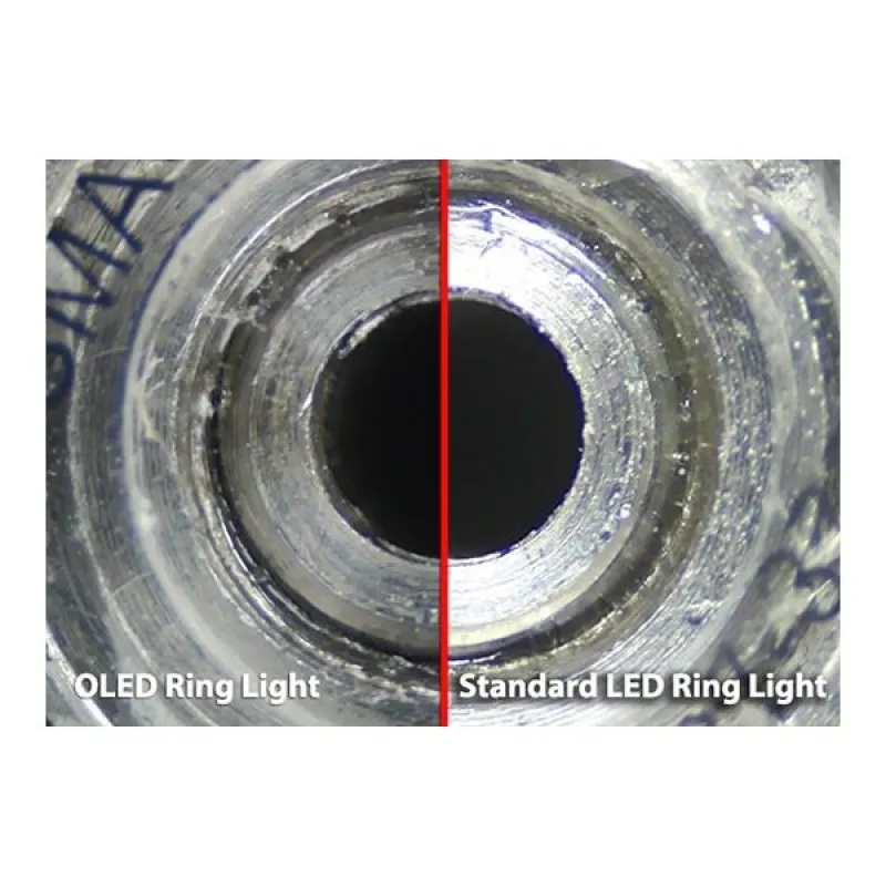 Aven Tools SPZ-50 [26800B-223-SPZ] Stereo Zoom Binocular Microscope with OLED Ring Light and Pole Stand, 6.7x to 50x