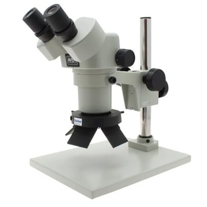 Aven Tools SPZ-50 [26800B-223-SPZ] Stereo Zoom Binocular Microscope with OLED Ring Light and Pole Stand, 6.7x to 50x