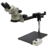 Aven Tools SPZ-50 [26800B-373-1] Stereo Zoom Binocular Microscope System with Ultra-Glide Stand and LED Ring Light, 6.7x to 50x