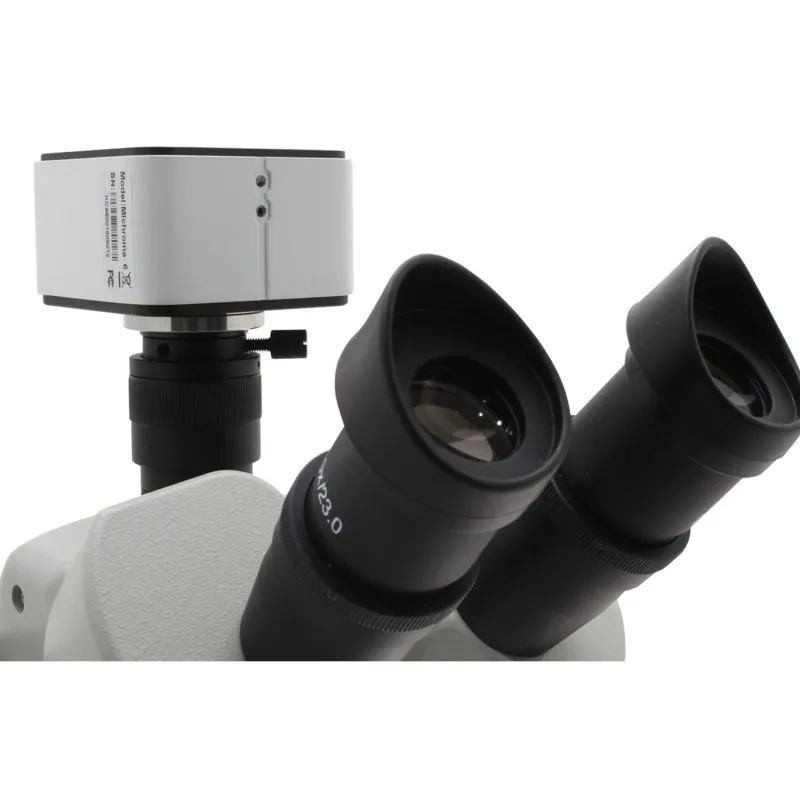 Aven Tools SPZHT-135 [26800B-373-12] Stereo Zoom Trinocular Microscope with USB 6M Camera, Ultra-Glide Boom Stand & LED FOI, 21x to 135x Magnification