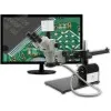 Aven Tools SPZHT-135 [26800B-373-13-PRO] Stereo Zoom Trinocular Microscope with Mighty Cam Pro Camera, Ultra-Glide Boom Stand & LED FOI, 21x to 135x