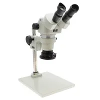Aven Tools SPZ-50 [26800B-373-2] Stereo Zoom Binocular Microscope System with LED Ring Light, Adjustable Polarizer, Pole Stand, 6.7x to 50x