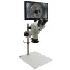Aven Tools SPZV-50 [26800B-373-3] Stereo Zoom Trinocular Microscope System with Eidos Camera, LED Ring Light, Adjustable Polarizer, 6.7x to 50x