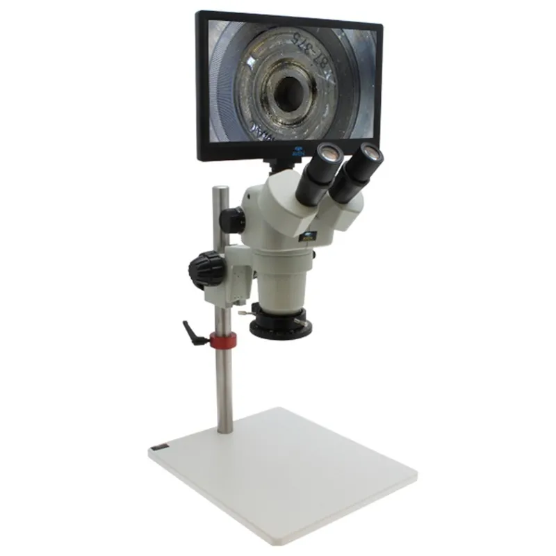 Aven Tools SPZV-50 [26800B-373-3] Stereo Zoom Trinocular Microscope System with Eidos Camera, LED Ring Light, Adjustable Polarizer, 6.7x to 50x