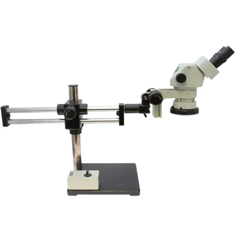 Aven Tools SPZ-50 [26800B-373-6] Stereo Zoom Binocular Microscope System with Double Arm Boom Stand, E-Arm Focus Mount, LED Ring Light, 6.7x to 50x