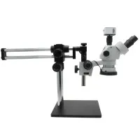 Aven Tools SPZV50E [26800B-373-ESD] Stereo Zoom Trinocular Microscope on Boom Stand with Integrated LED Light & USB 6M Camera, ESD Safe, 6.7x to 50x