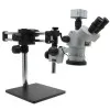 Aven Tools SPZV50E [26800B-373-ESD] Stereo Zoom Trinocular Microscope on Boom Stand with Integrated LED Light & USB 6M Camera, ESD Safe, 6.7x to 50x