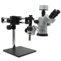 Aven Tools SPZV50E [26800B-373-ESD] Stereo Zoom Trinocular Microscope on Boom Stand with Integrated LED Light & USB 6M Camera, ESD Safe, 6.7x to 50x