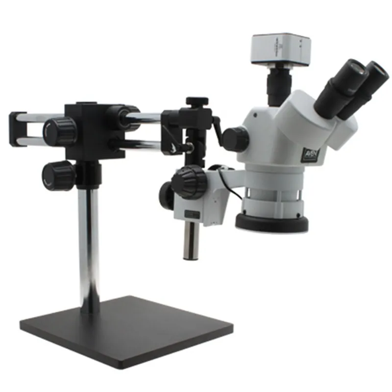 Aven Tools SPZV50E [26800B-373-ESD] Stereo Zoom Trinocular Microscope on Boom Stand with Integrated LED Light & USB 6M Camera, ESD Safe, 6.7x to 50x