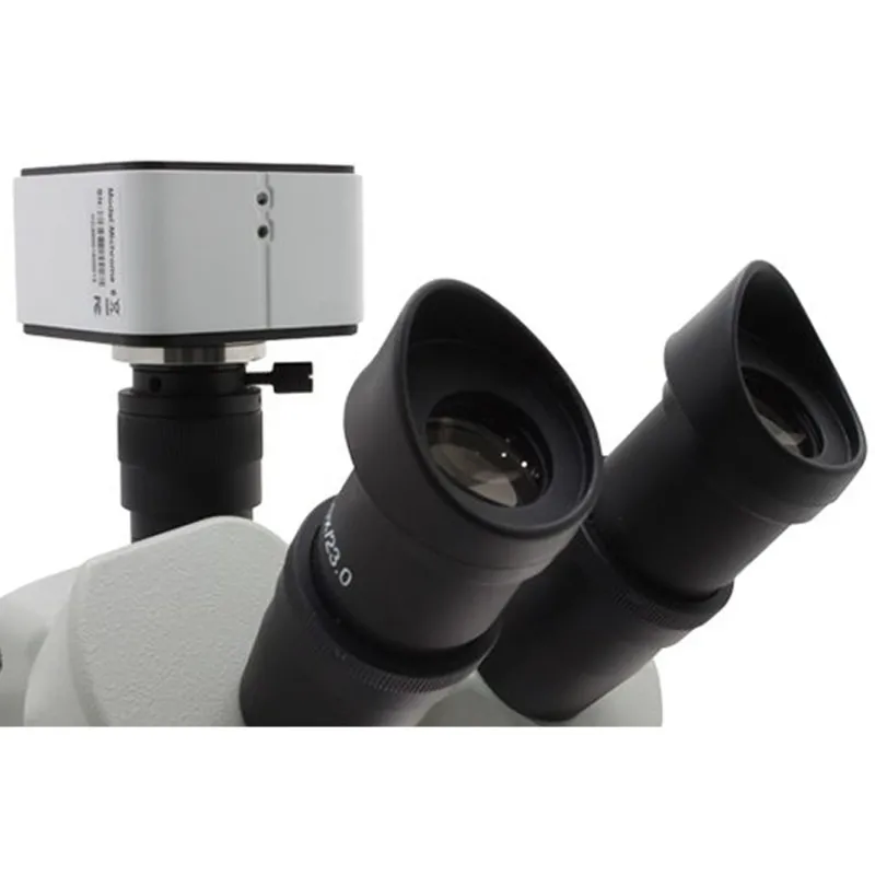 Aven Tools SPZV-50E [26800B-376-1] ESD-Safe Stereo Zoom Trinocular Microscope System with Mighty Cam USB Camera and PLED Stand, 6.7x to 50x